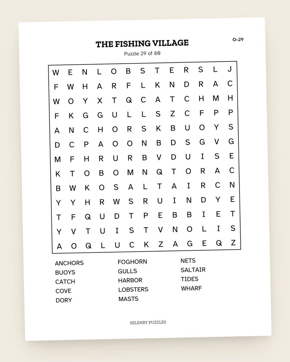 Large Print Word Search Kit: another page from the printable