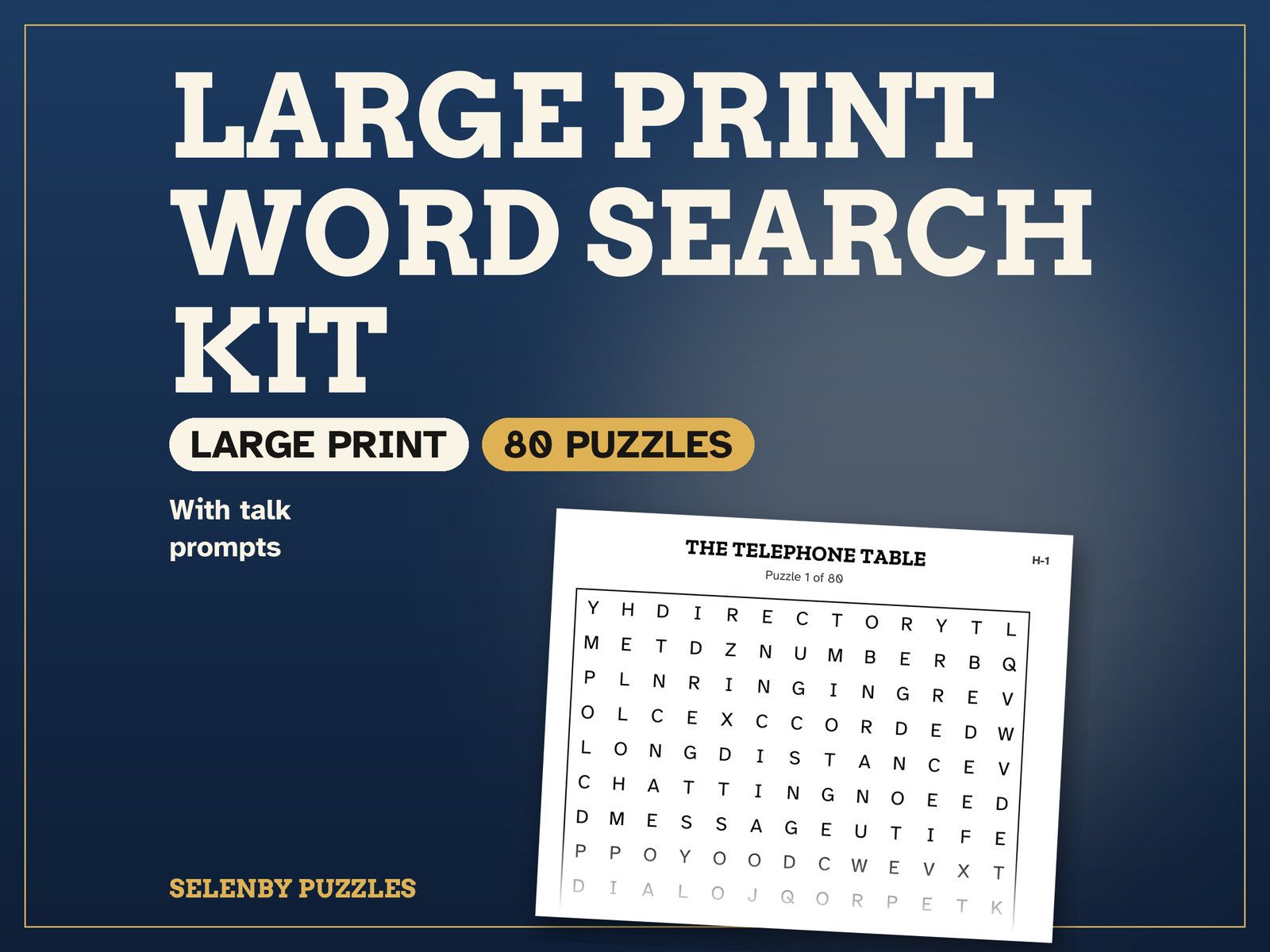 Large Print Word Search Kit: a real page from the printable