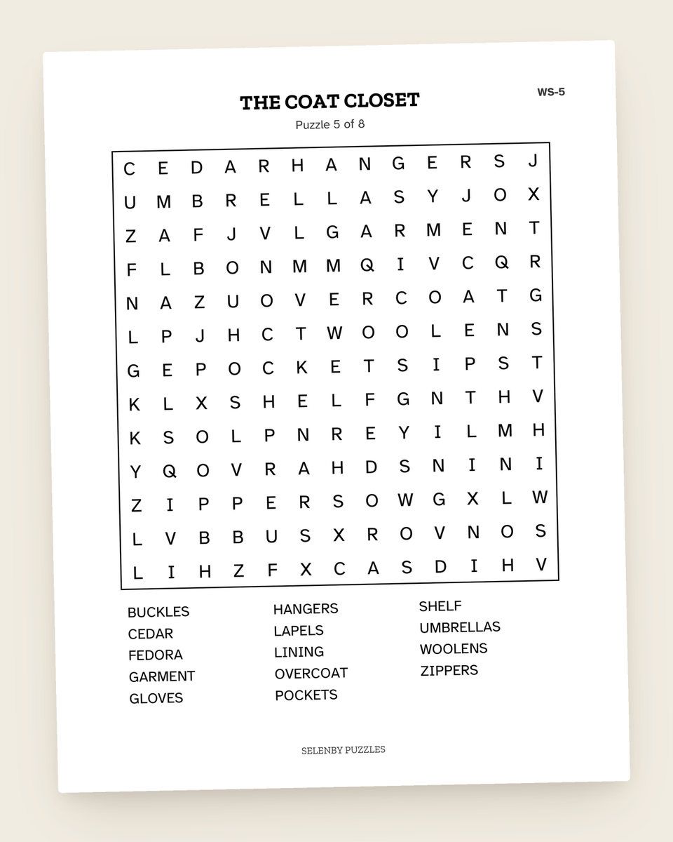 Word Search Sampler: another page from the printable