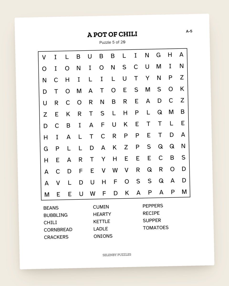 Fall Word Search: another page from the printable