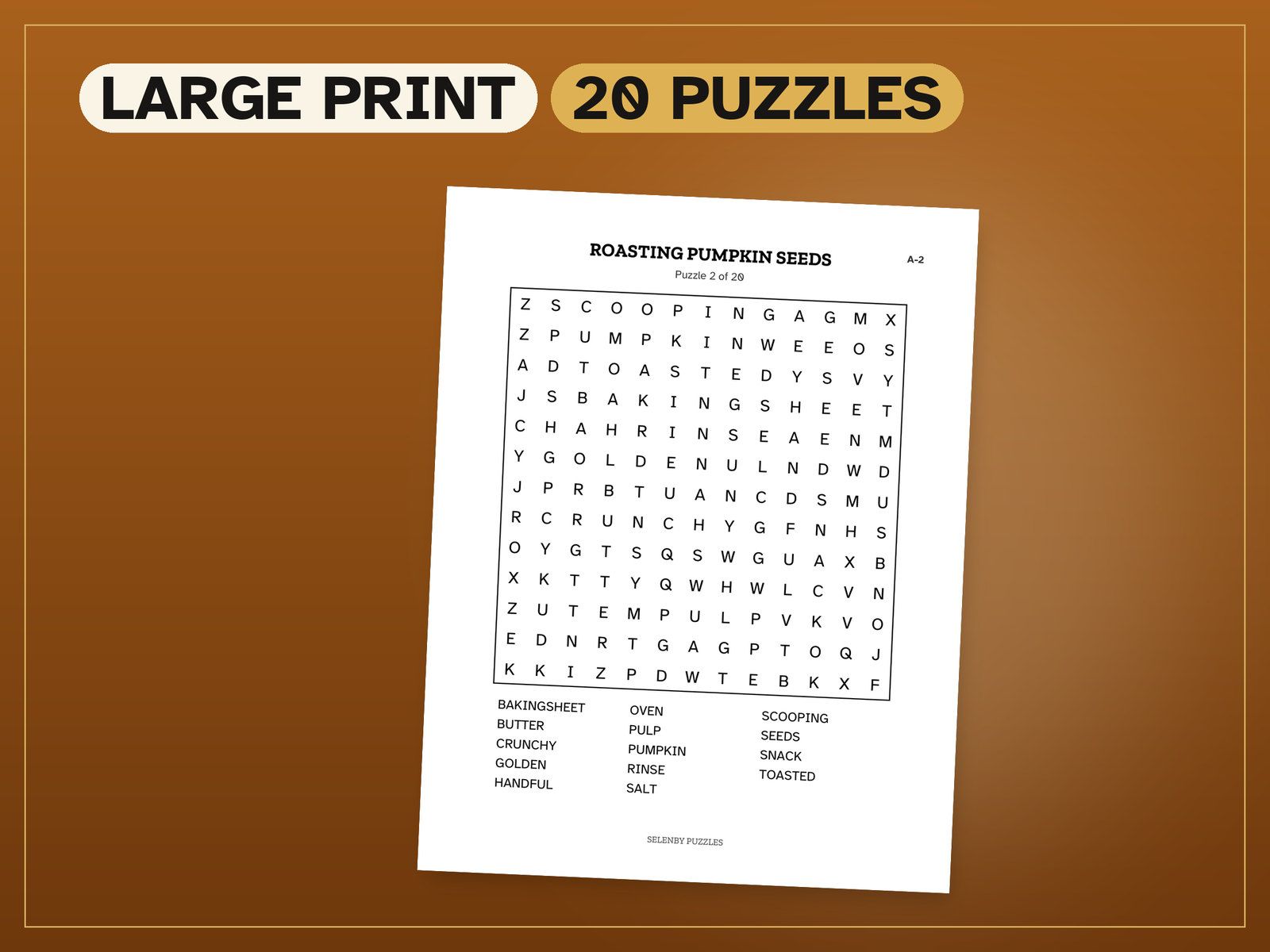 Fall Word Search: a real page from the printable