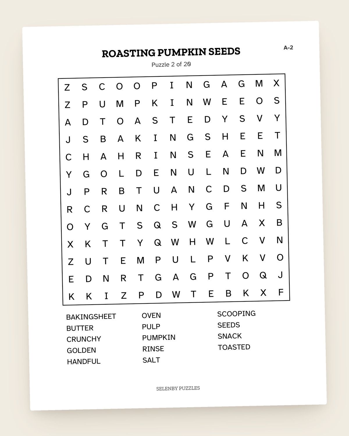 Fall Word Search: pages from the printable