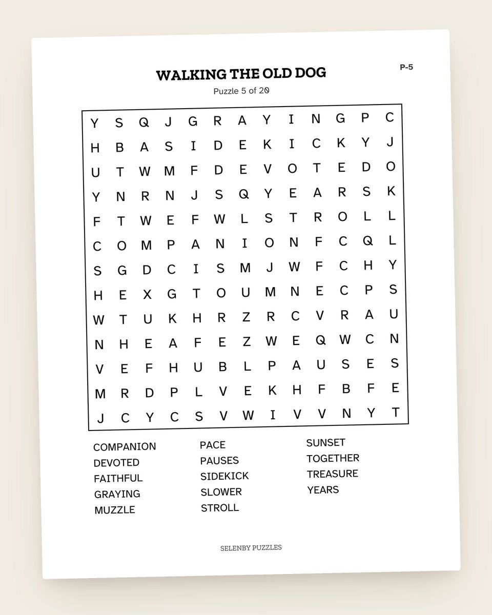 Pet Lovers Word Search: another page from the printable
