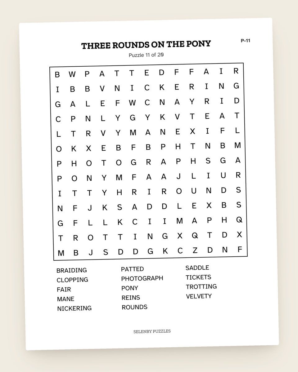 Pet Lovers Word Search: another page from the printable
