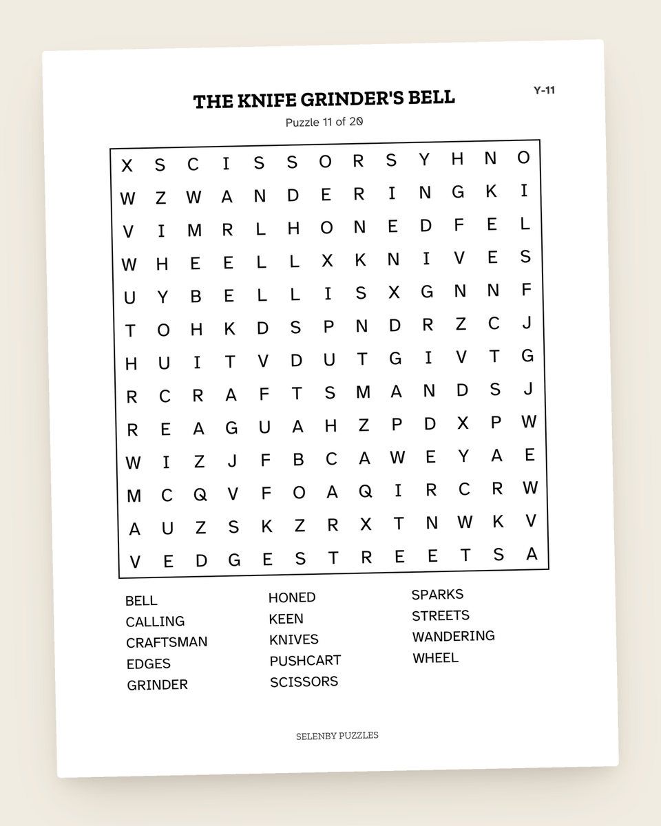 Nostalgia Word Search: another page from the printable