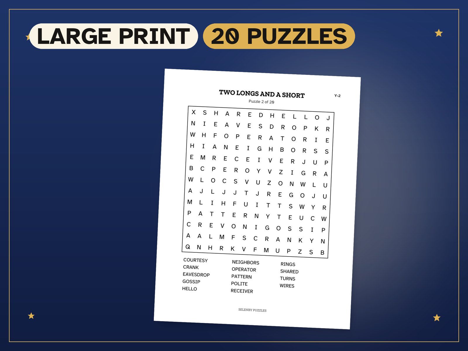 Nostalgia Word Search: a real page from the printable