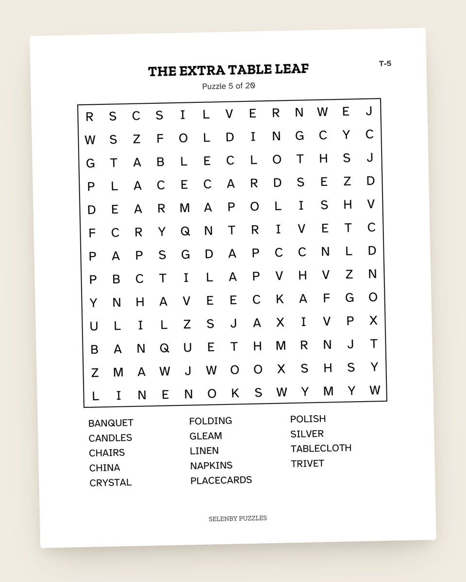 Thanksgiving Word Search: another page from the printable