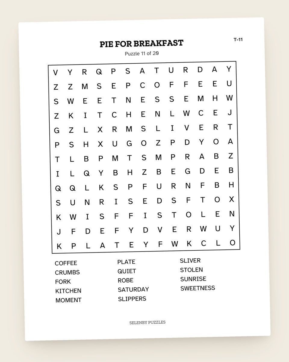 Thanksgiving Word Search: another page from the printable