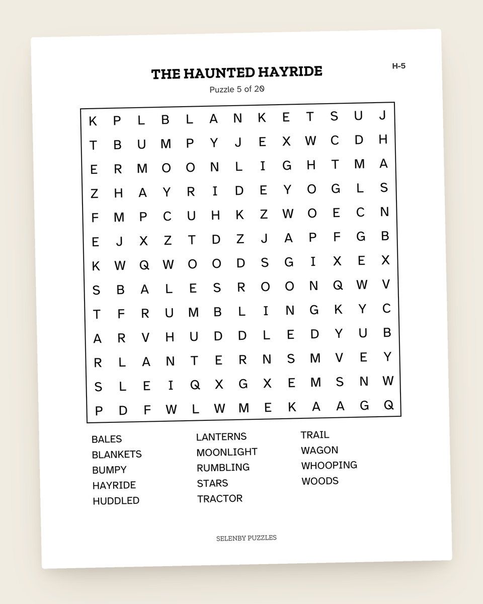 Halloween Word Search: another page from the printable