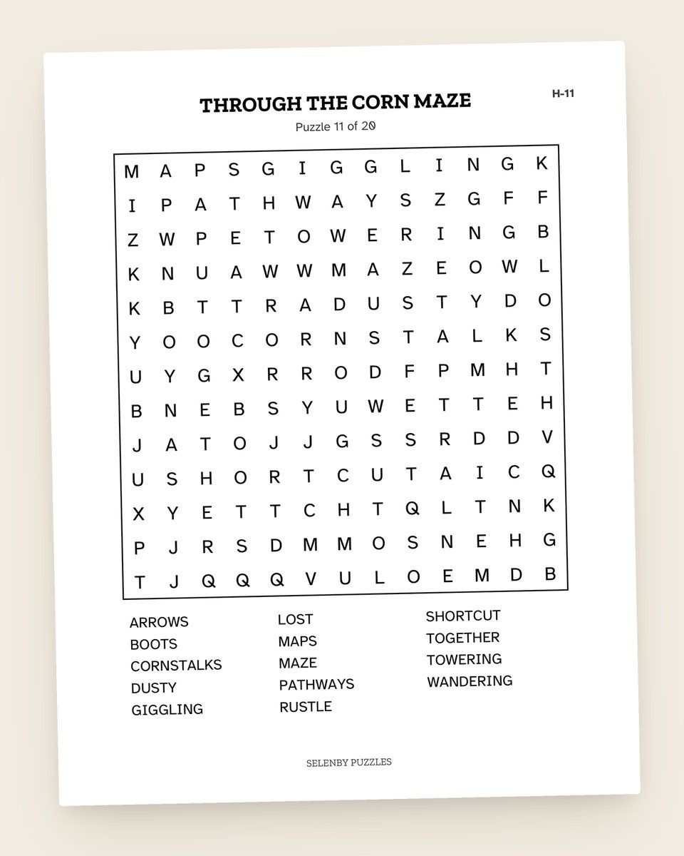 Halloween Word Search: another page from the printable