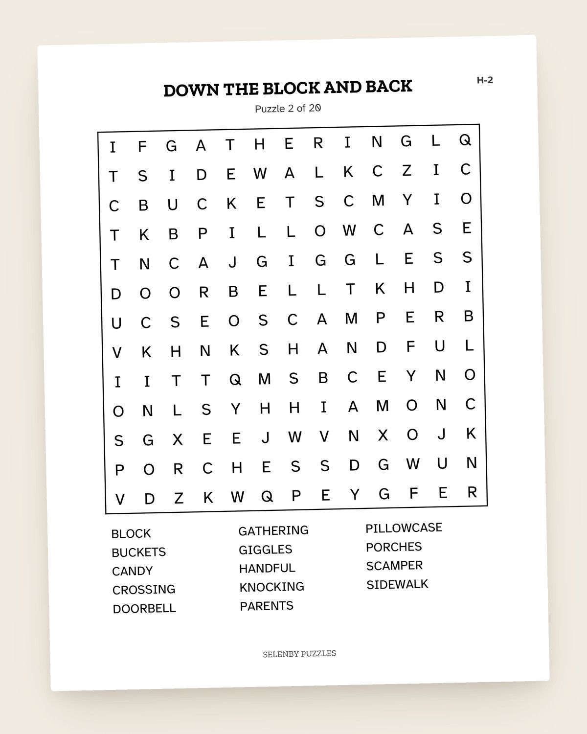Halloween Word Search: pages from the printable