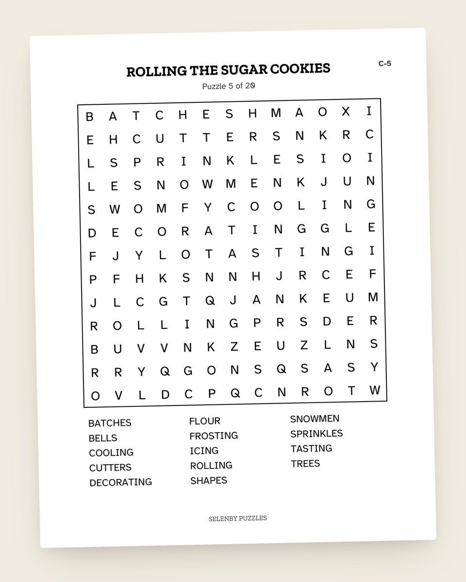 Christmas Word Search: another page from the printable
