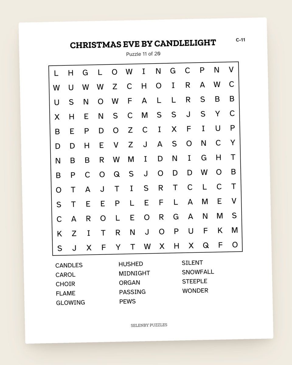 Christmas Word Search: another page from the printable