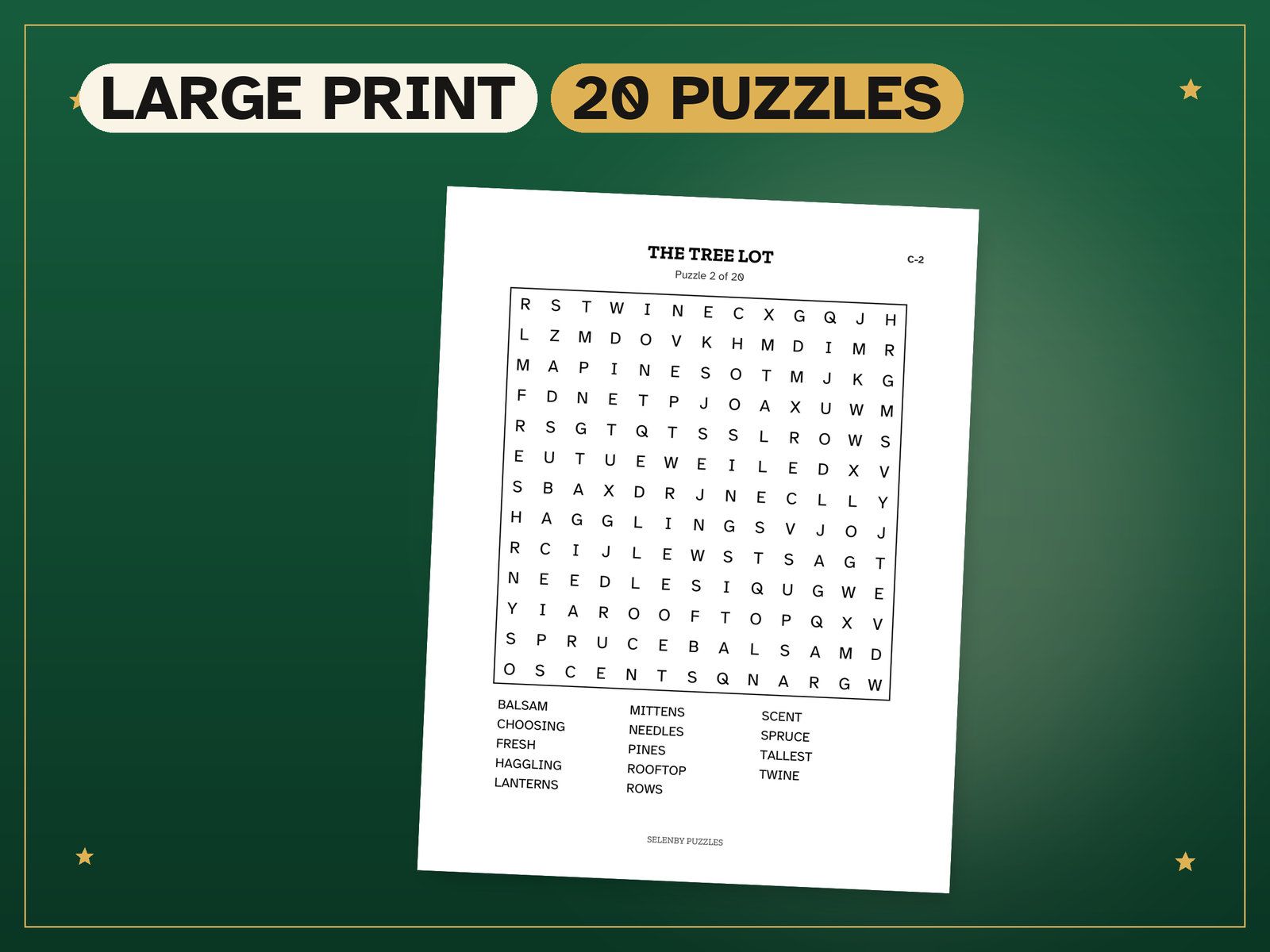 Christmas Word Search: a real page from the printable