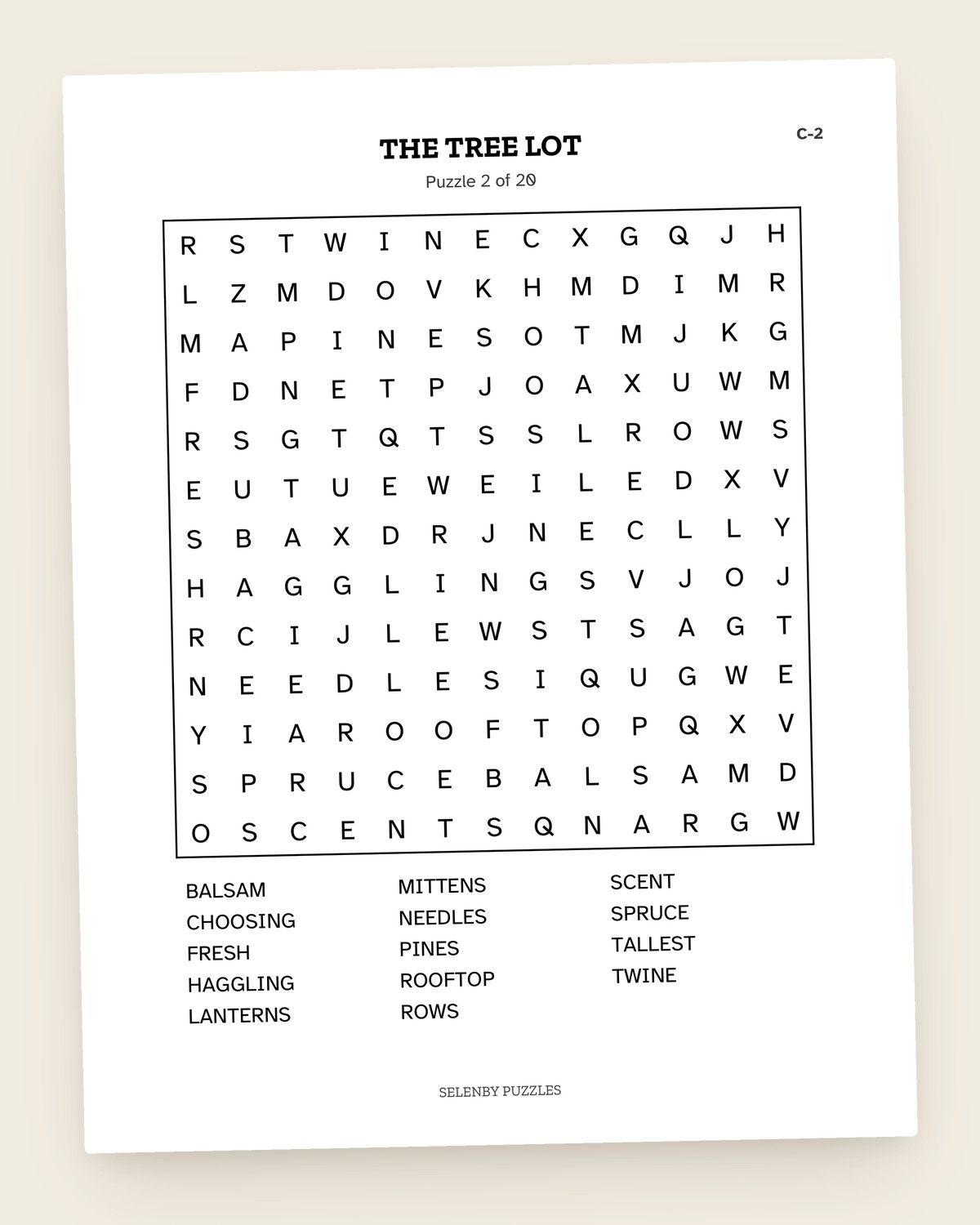 Christmas Word Search: pages from the printable