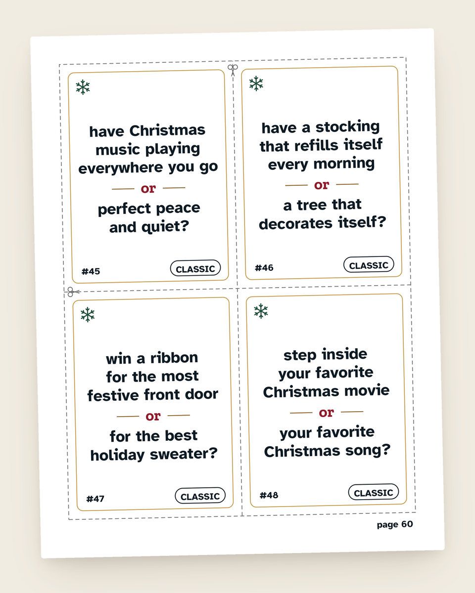 Christmas Party Game Pack: another page from the printable