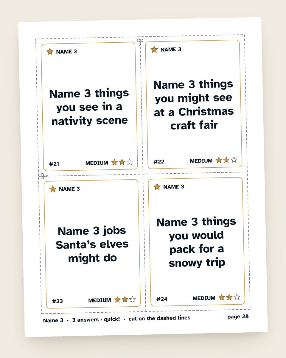 Christmas Party Game Pack: another page from the printable