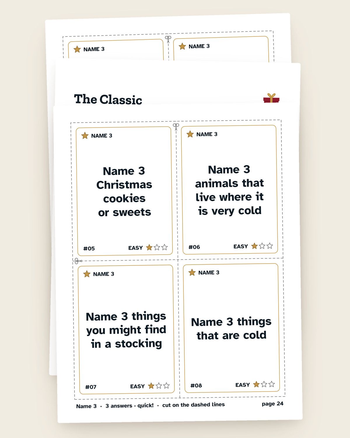 Christmas Games for Older Adults, Bundle of 4: pages from the printable