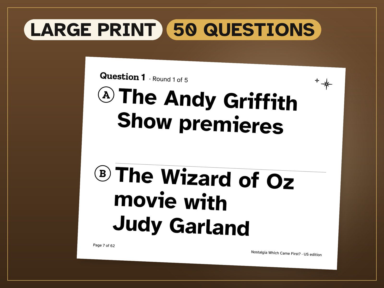 Which Came First for Older Adults: a page from the game, on the shop's card