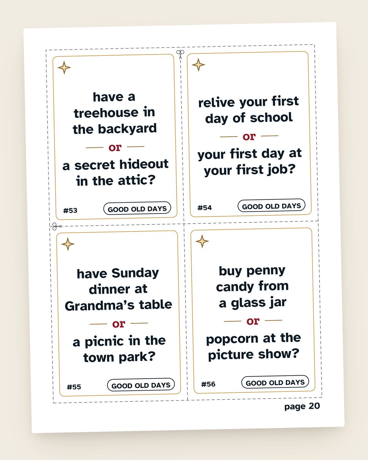 Choose a Side for Older Adults: pages from the printable