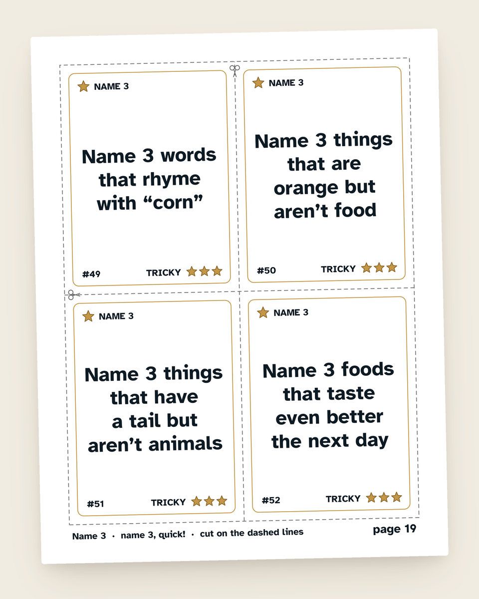 Thanksgiving Name Three Things: another page from the printable