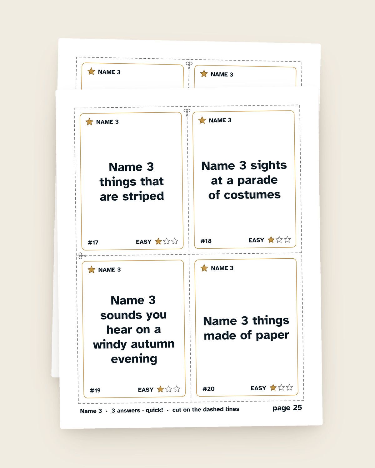 Halloween Party Pack: a page from the printable