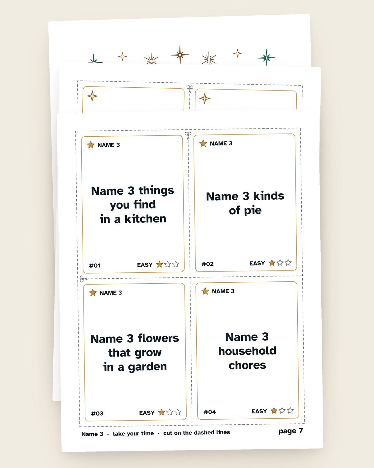 Games for Older Adults Bundle: pages from the printable