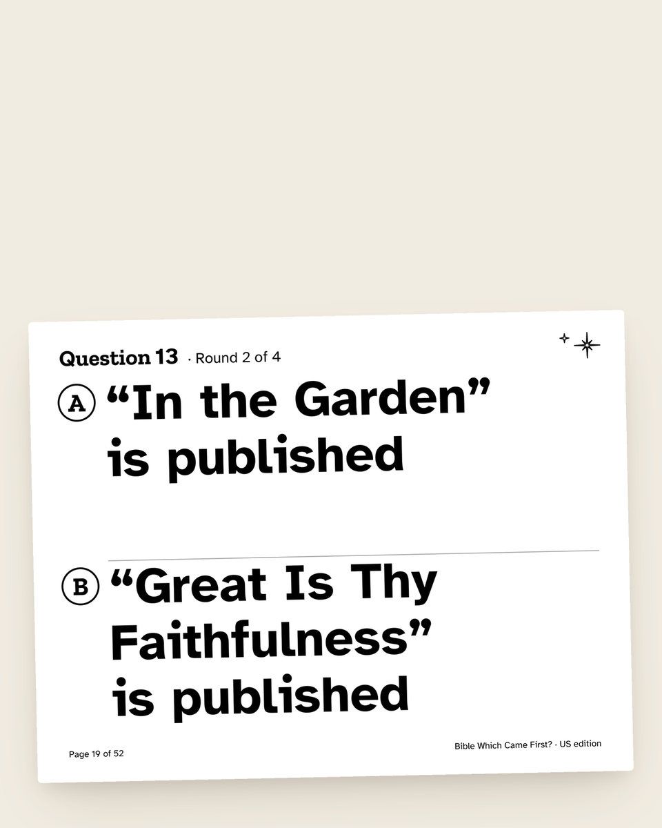 Church History: Which Came First: another page from the printable