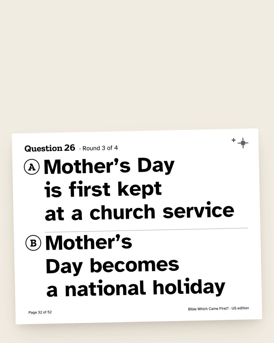 Church History: Which Came First: another page from the printable