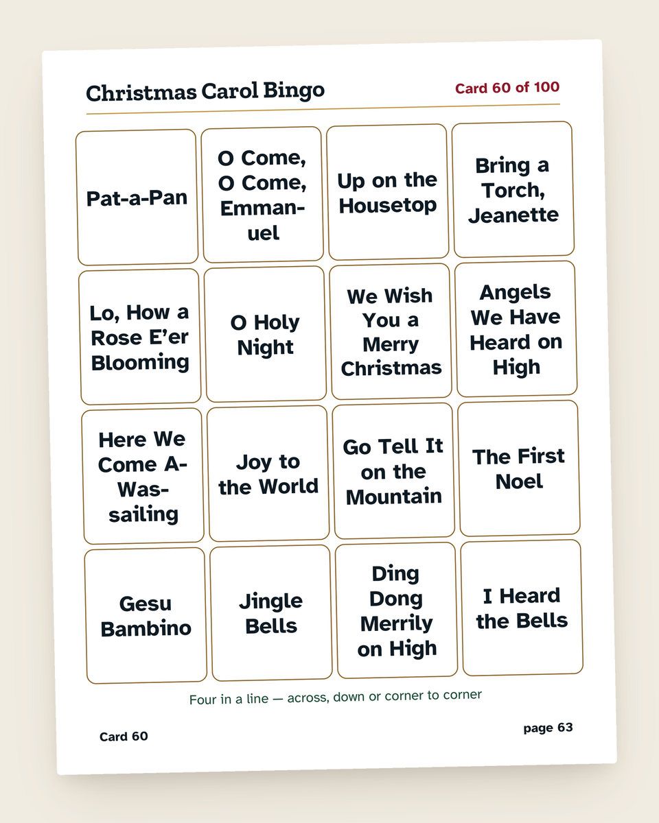 Music Bingo Bundle: another page from the printable