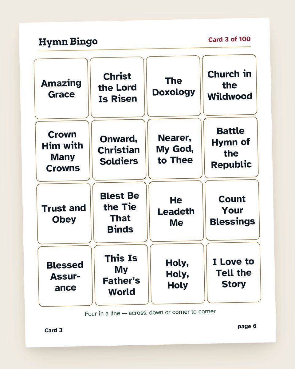 Music Bingo Bundle: another page from the printable