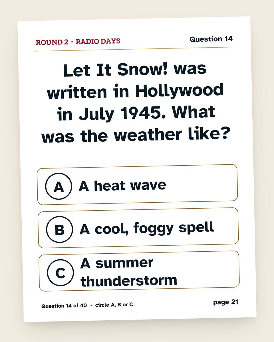Christmas Trivia Night Bundle: another page from the printable