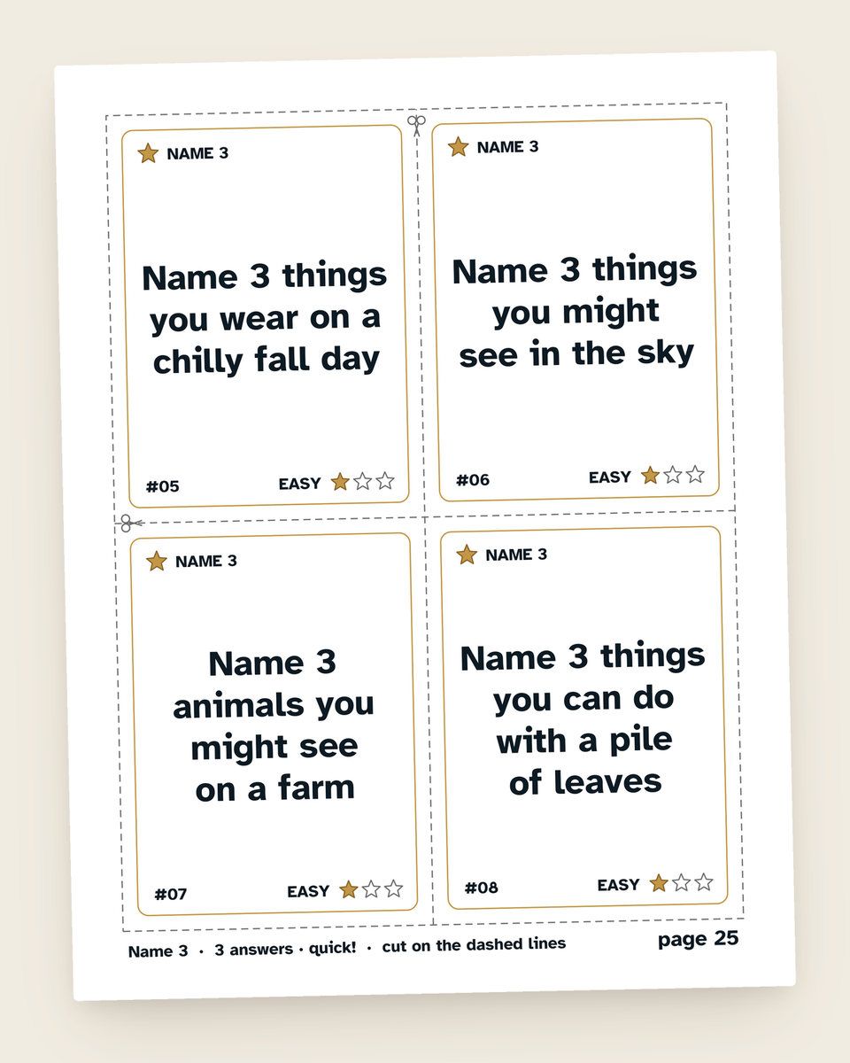 Thanksgiving Games Bundle: another page from the printable
