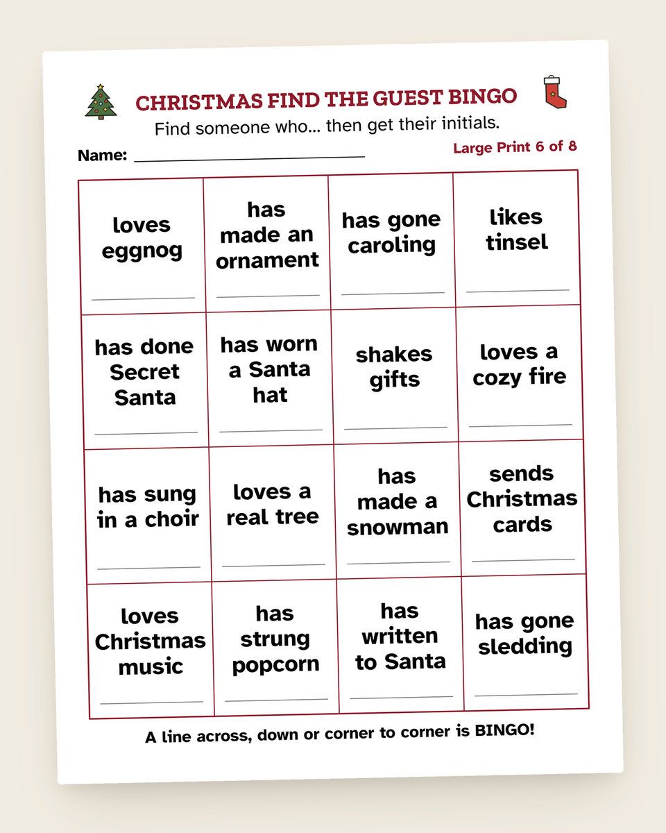 Christmas Party Kit for Large Groups: another page from the printable