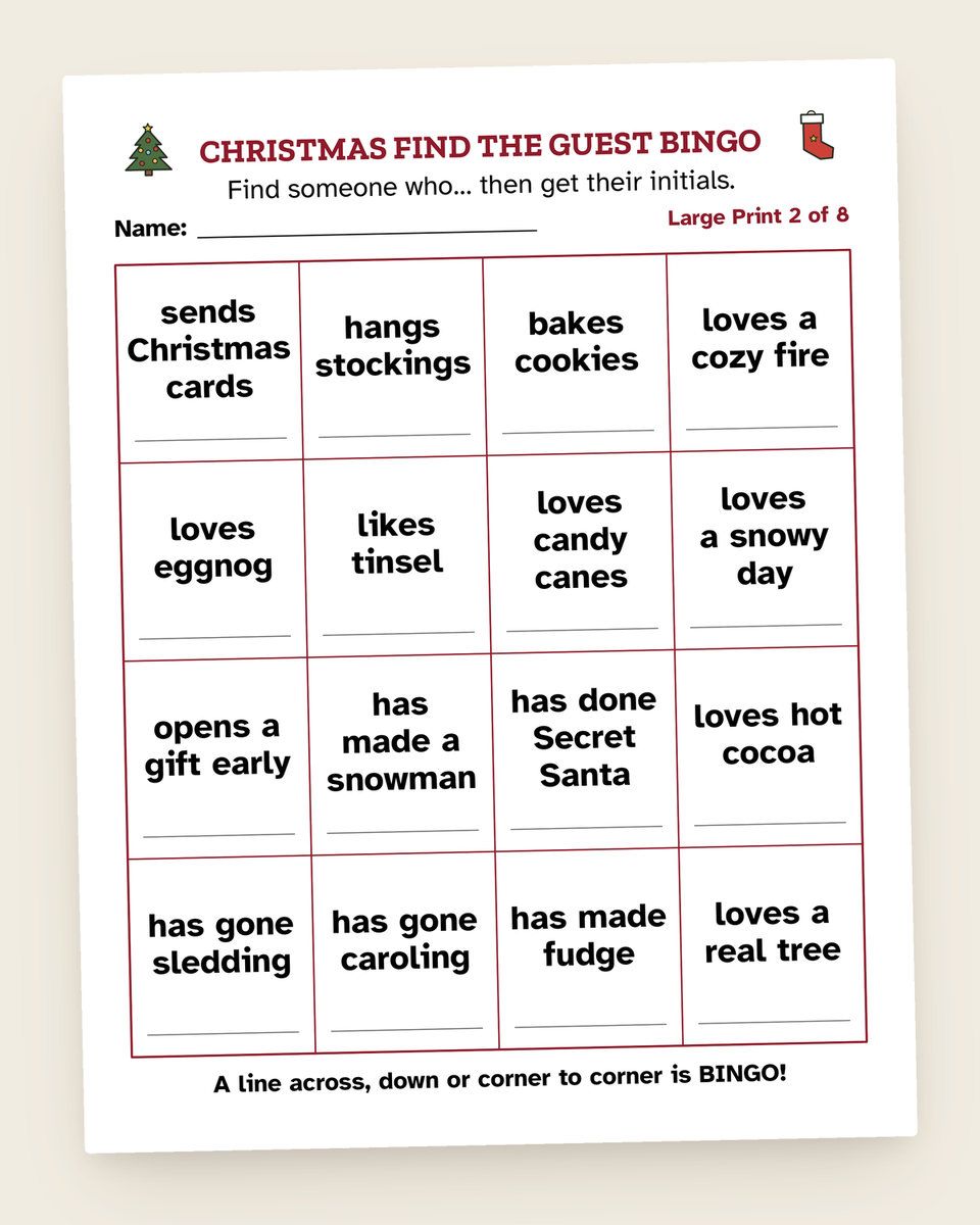 Find the Guest Bingo Bundle: another page from the printable