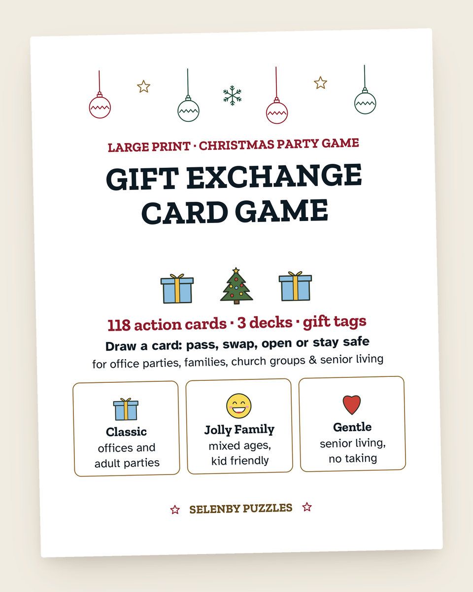 Christmas Gift Swap Cards: another page from the printable