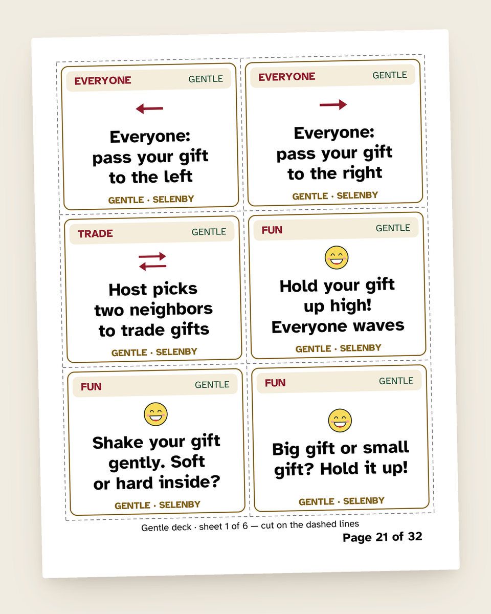 Christmas Gift Exchange Games Bundle: another page from the printable