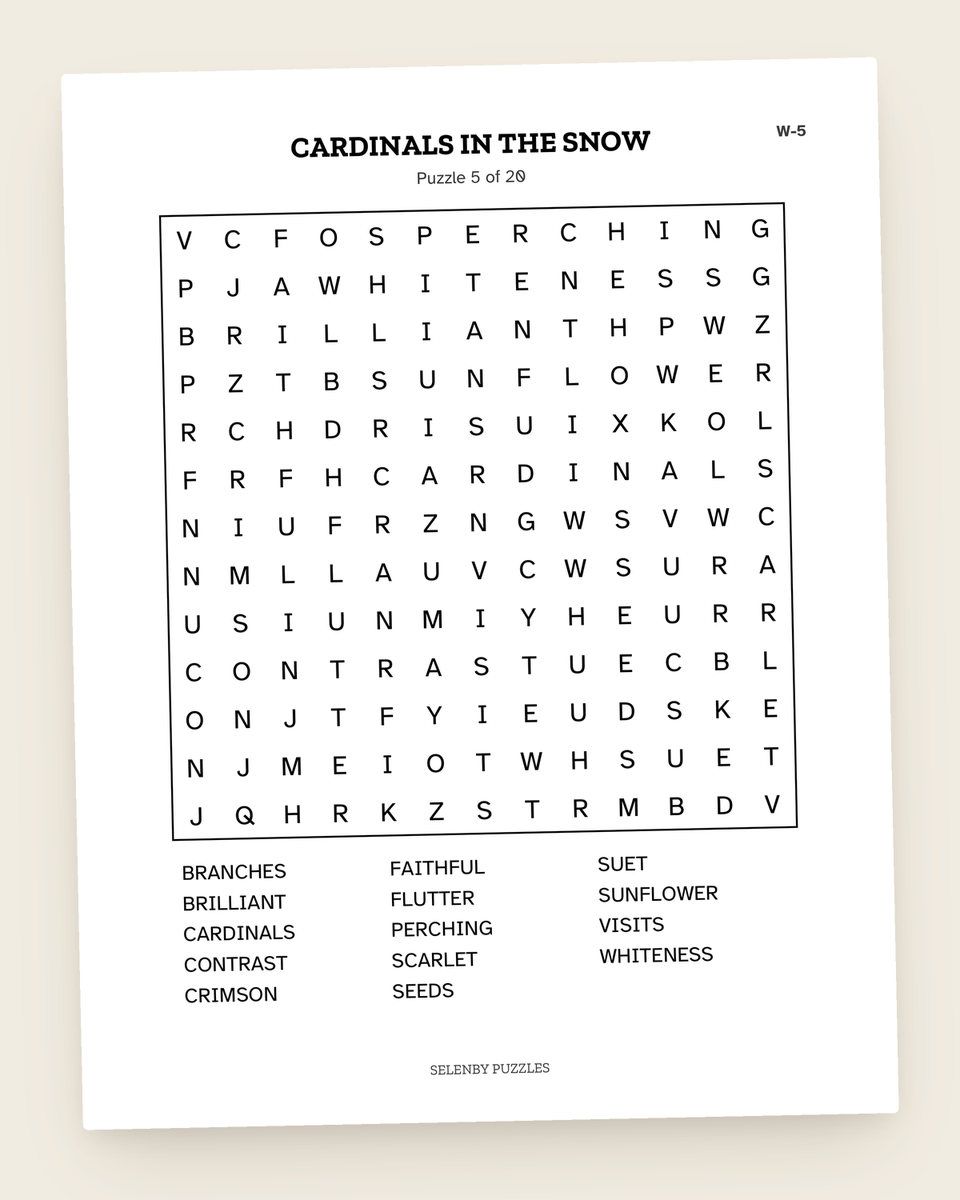Winter Word Search: another page from the printable