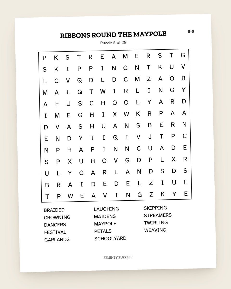 Spring Word Search: another page from the printable