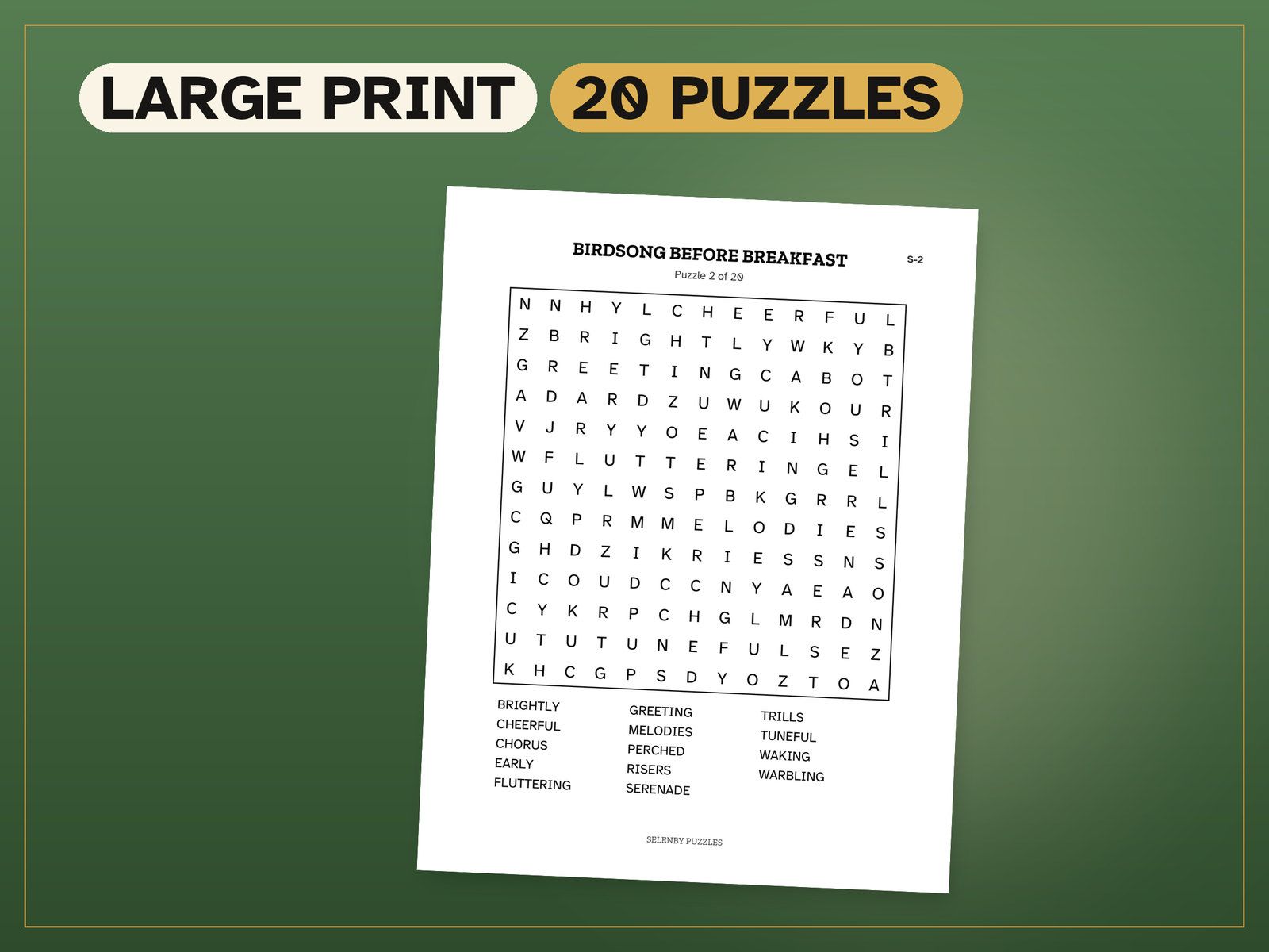 Spring Word Search: a real page from the printable
