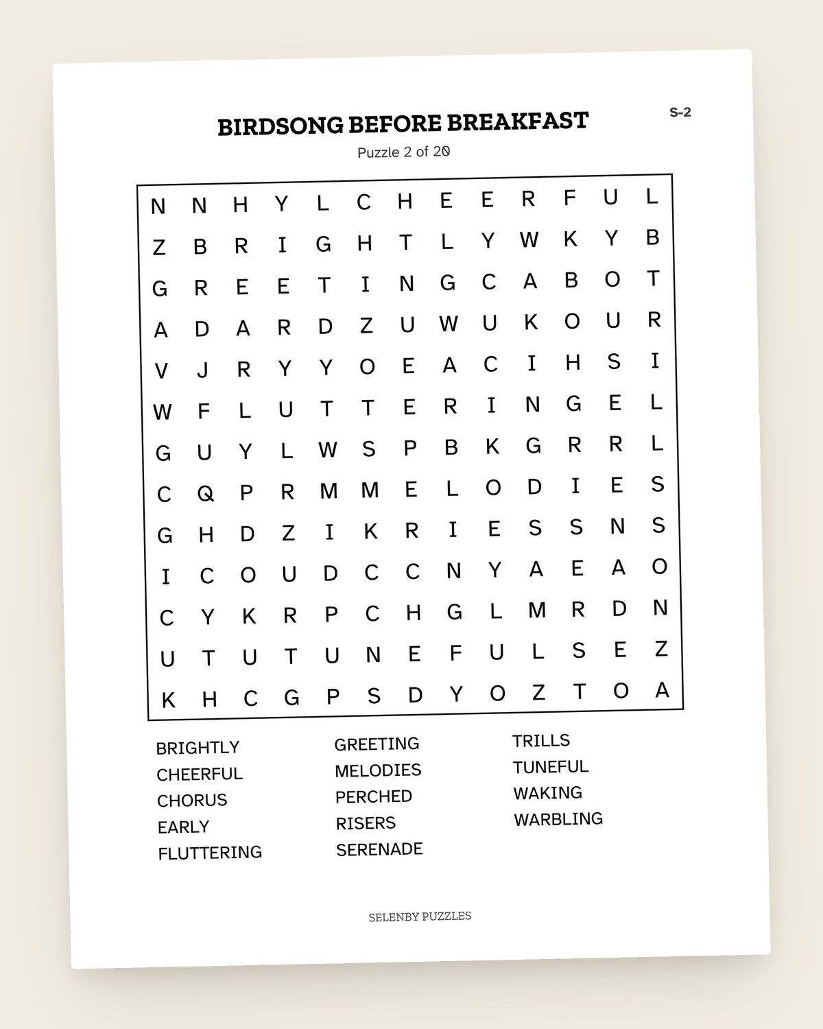 Spring Word Search: pages from the printable
