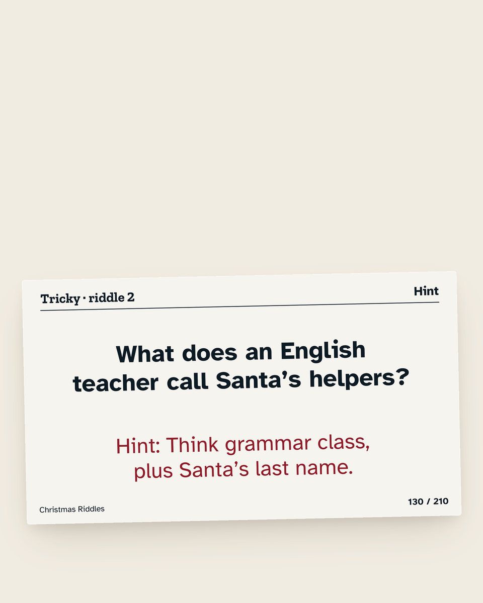 Christmas Riddles: another page from the printable