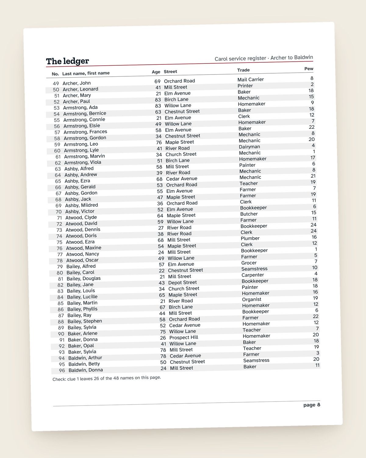Case File No. 2: The Christmas Star: another page from the printable