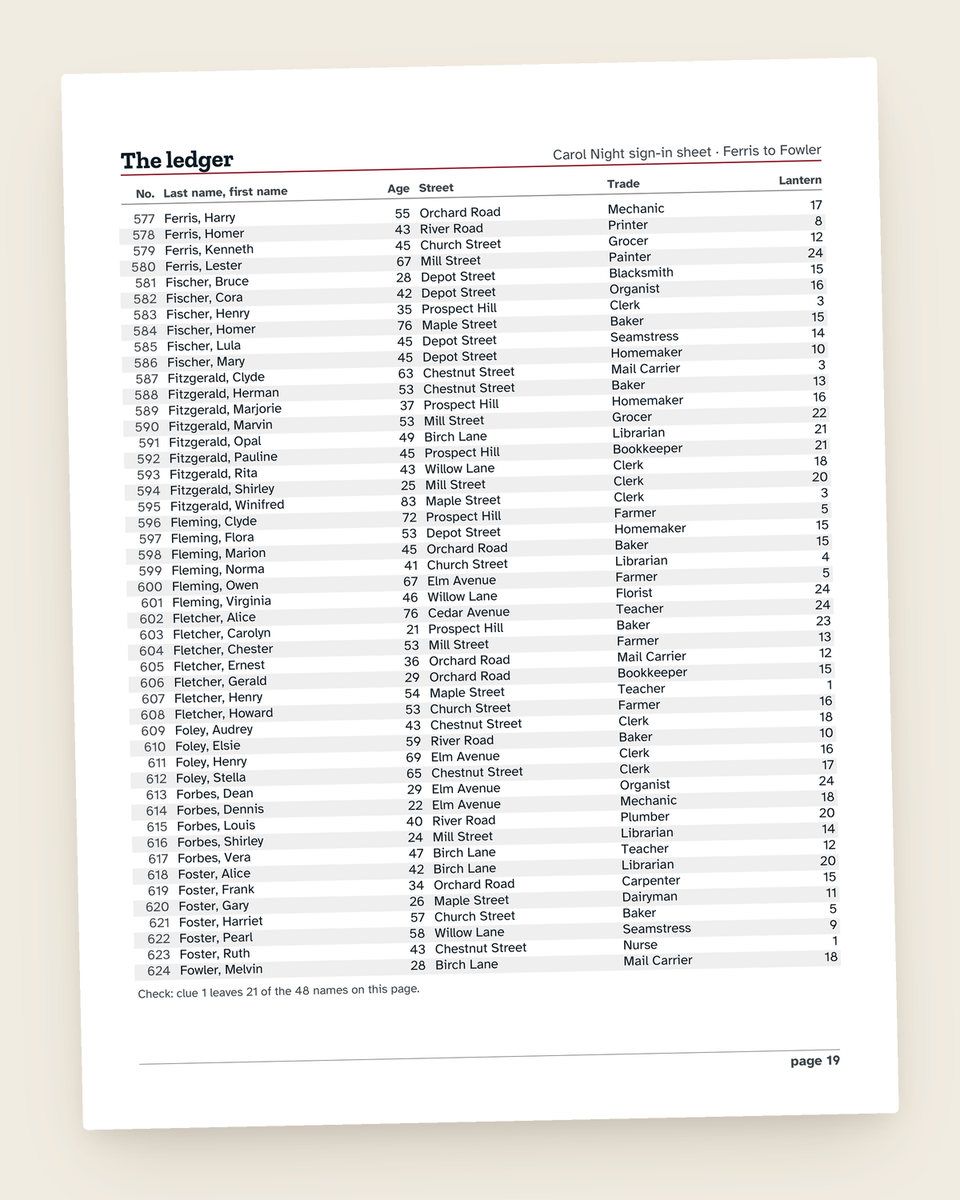 Holiday Mysteries, Season Two: another page from the printable
