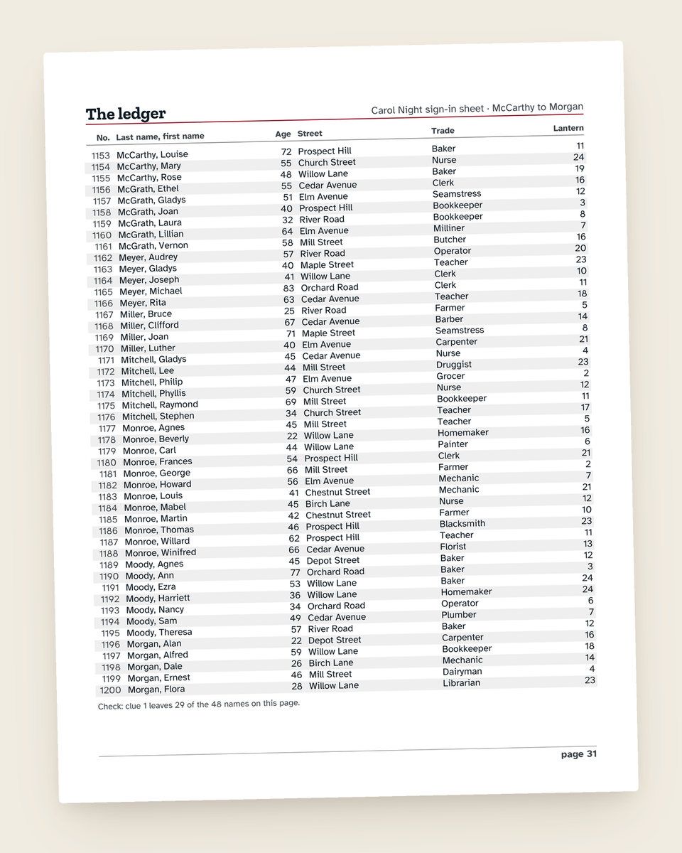 Holiday Mysteries, Season Two: another page from the printable