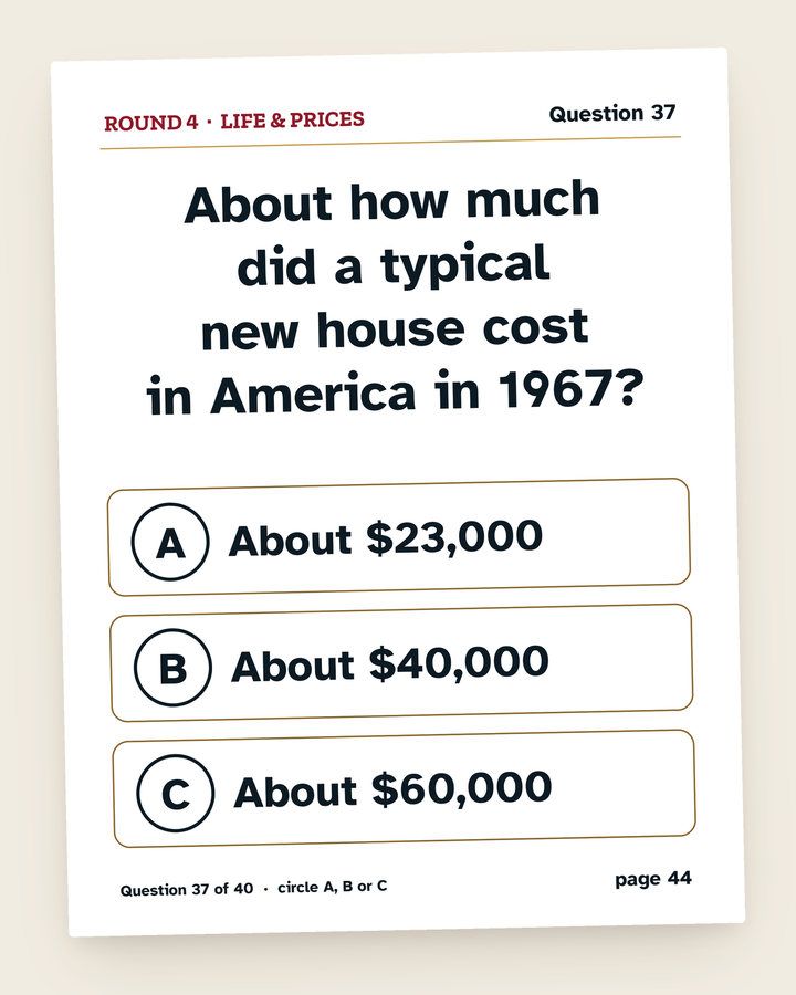 1967 Trivia: Turning 60: a page from the printable