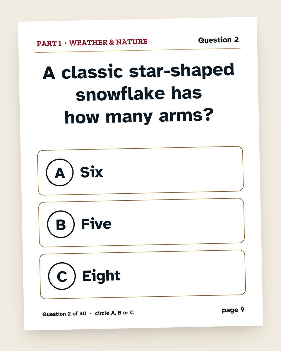 Christmas Trivia 120: a page from the printable