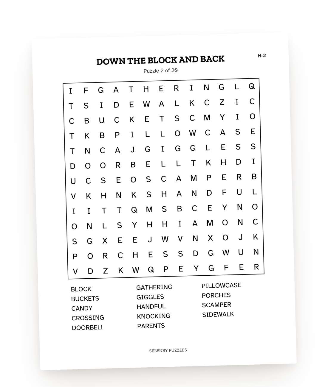 A page from one of our printable Halloween games