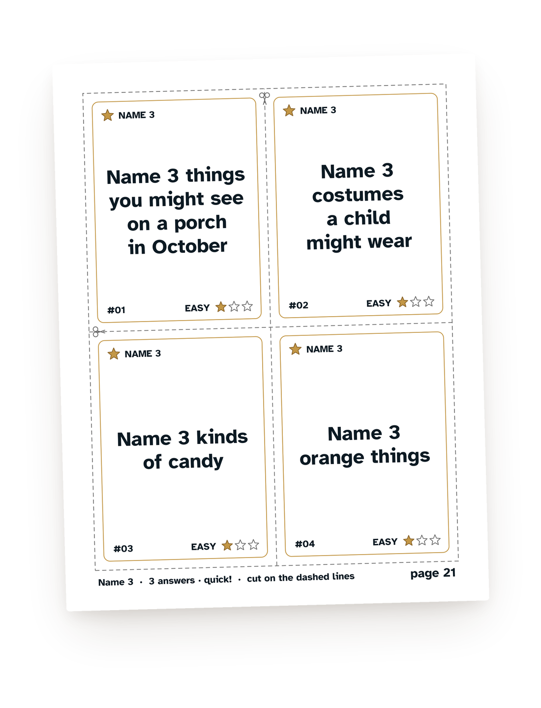A real page from our Halloween games