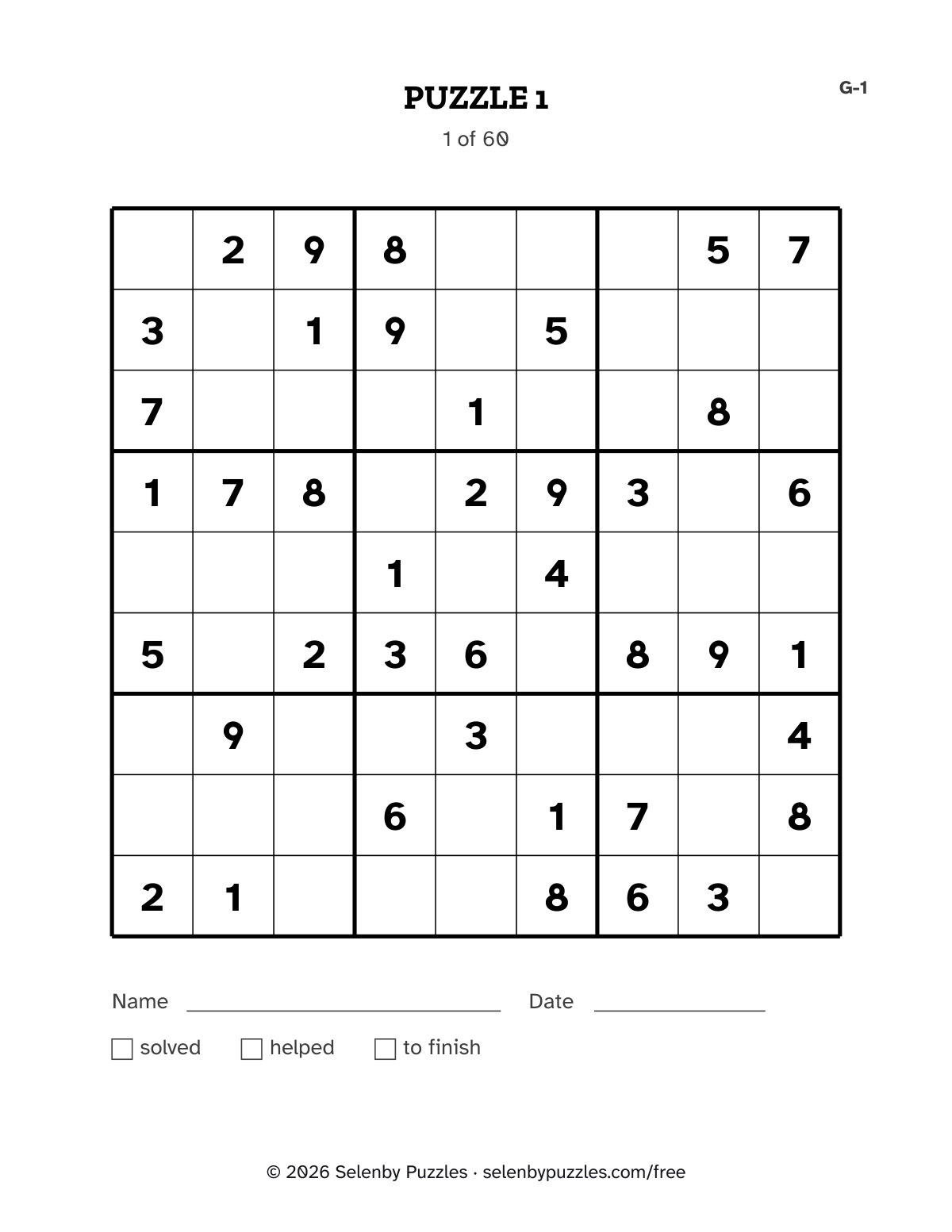 Sudoku, two levels: the free page